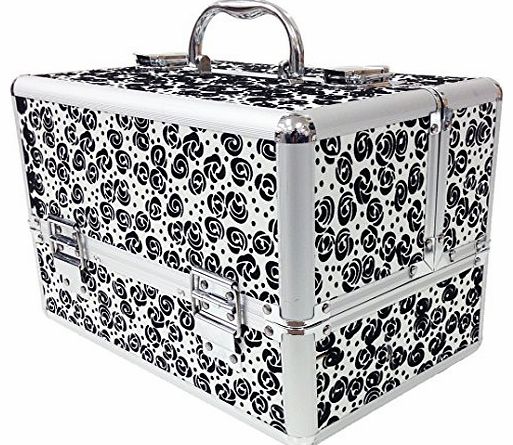 A-Express Large Floral Professional Aluminium Beauty Cosmetic Box Make Up Case