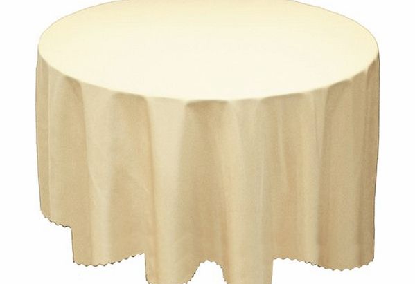 A-Express Plain Tablecloth Round Circular Table Cloth 173cm Round 68`` Cream