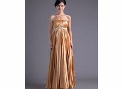 A-line Backless Strapless Beaded Pleat