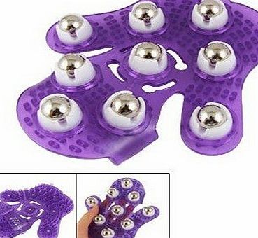 A-szcxtop(TM) Metal Rolling Ball Massage Full Body Beauty Massager Glove Purple