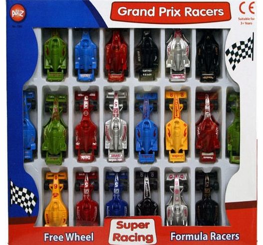 Kids Childs Toy Grand Prix Formula Racers 20 Car Set Brand New In Retail Box