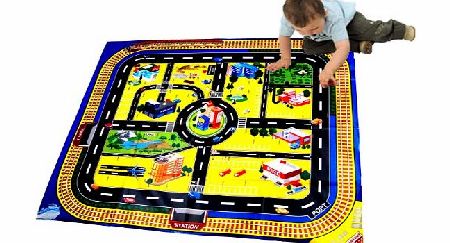 A to Z Kids Giant City Playmat Floor Play Mat for Toy Cars Road Railway Train Track