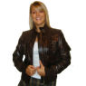A W Rust LADIES LEATHER JACKET and#39;BOMBER SYand39;