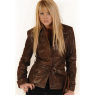 A W Rust LADIES MILITARY TRENCH STYLE LEATHER JACKET and#39;534and39;