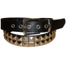 TWO ROW PYRAMID STUDDED LEATHER BELT `OCK 103`