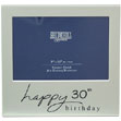 30th Birthday Satin Silver Photo Frame