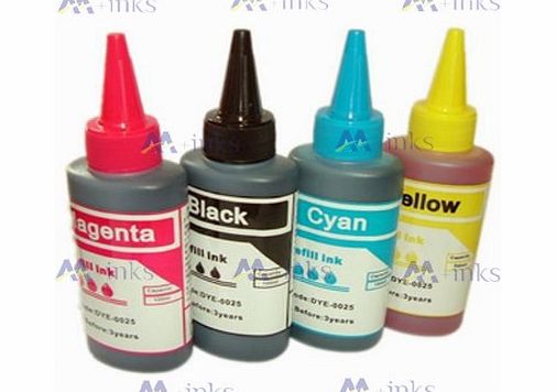 AA inks 4x 100ml INK FOR CANON PRINTER REFILL BOTTLE INK CISS (100ml black 100ml cyan 100ml magenta 100ml yellow) 4 colour of Canon ink CISS system