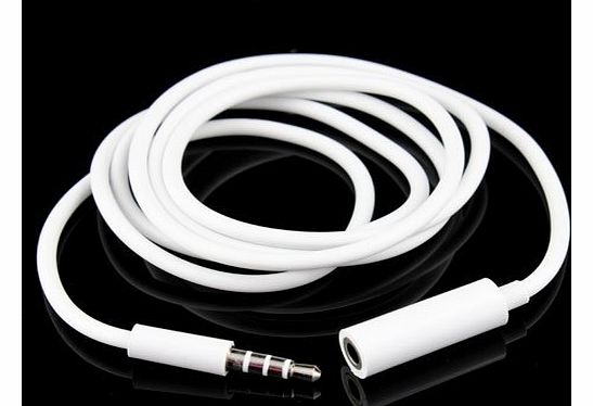 Earphone Extension Cable for Apple iPhone, iPod Classic, iPod Nano, iPod Touch, iPod Mini, iPod Nano, iPad, iMac, Macbook Pro, Macbook Air (All Generations) - Works with Samsung Galaxy S2 / S3 , Nokia