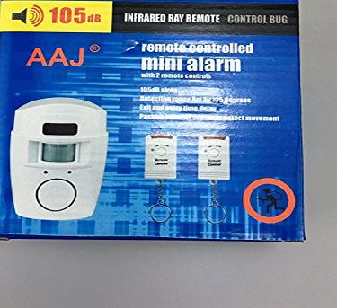 AAJ Motion Sensor Alarm with 2 Remote Control Keys, Adjustable Wall Mounting Bracket Included (Ideal for Sheds, Home, Garages, Caravans)