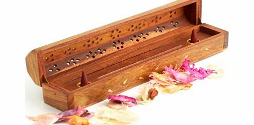 Aargee Wooden Incense Box Carved A