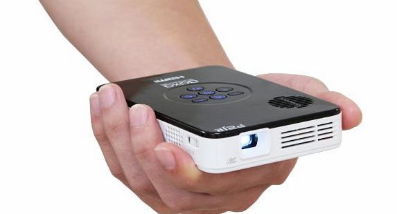 AAXA P2 Jr LED Pico Projector with 90 Minute Battery Life, 55 Lumens, Pocket Size, Li-Ion Battery, Media Player, mini-HDMI, 15,000 Hour LED Life