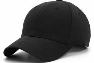 Black 6 panel baseball cap