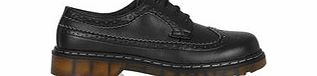 Black brogue detail lace-up shoes