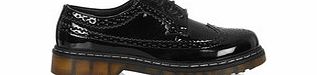 Black patent brogue detail shoes