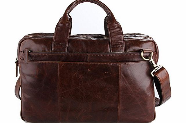 AB Earth Leather Mens Dark Brown Laptop Bag Briefcase Handbag Messenger,M36 (Brown)