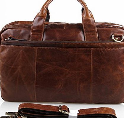 AB Earth Leather Mens Dark Brown Laptop Bag Briefcase Handbag Messenger,M36 (Lightbrown)
