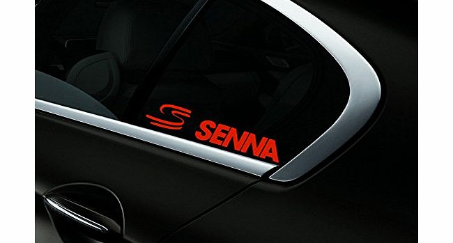 Abelli Studio Ayrton Senna F1 Car Window Styling Decal Sticker, Red