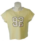 & Fitch Ladies 92 Logo T/Shirt Pale Lemon Size Medium
