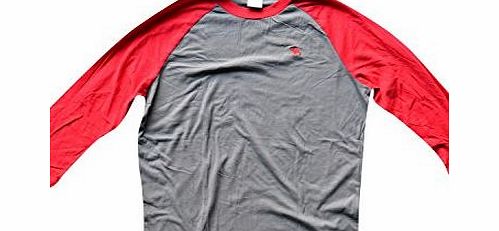 Mens / Boys Designer 3/4 length Sleeve Cotton T-Shirt Red Large