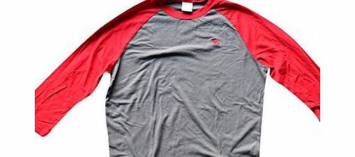 Mens / Boys Designer 3/4 length Sleeve Cotton T-Shirt Red Medium