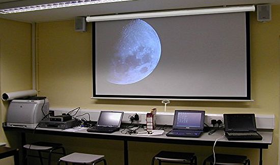 ABIS 200`` Electric Projector Screen with Remote Control 4:3 Video Format for School Halls, Theaters, Cinema, Big Conference Rooms