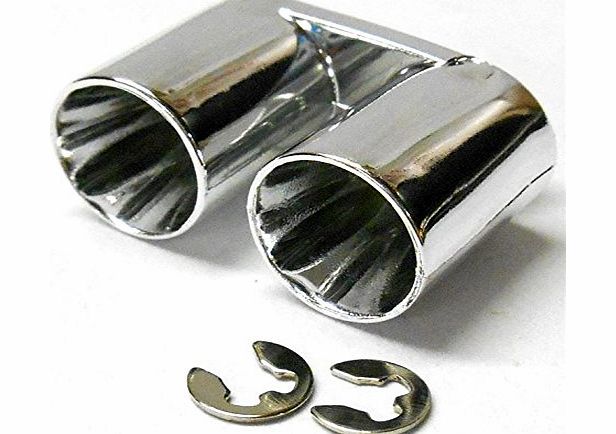 Abisma 2320002 RC Body Shell Cover Accessories Muffler Exhaust Pipe Top Set Chrome x 2