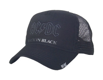AC/DC Unstructured Distressed Truckers Cap