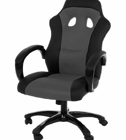 AC Design Furniture Imola 37958 Office Chair with Padded Arm Rests Faux Leather Cover Approximately 61 x 120 x 67 cm Black and Grey