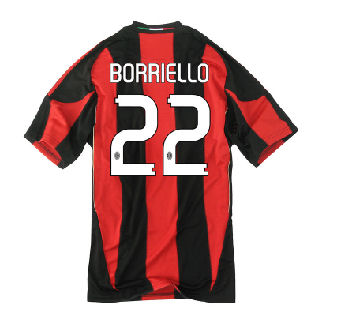 AC Milan Adidas 2010-11 AC Milan Home Shirt (Borriello 22)