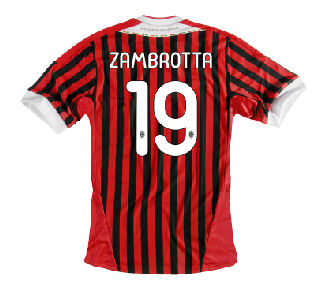 AC Milan Adidas 2011-12 AC Milan Home Shirt (Zambrotta 19)