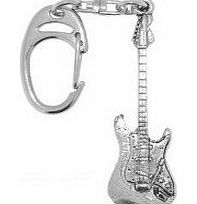 Accessories Galore Fine Quality English Pewter Electric Guitar Keyring, Lovely Gift Idea