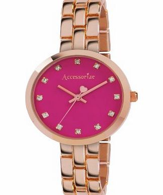 Accessorize Ladies Pink Dial Bracelet Watch