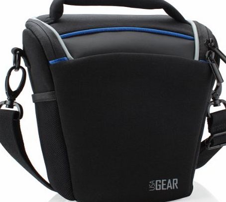 USA Gear Black Digital Camera Holster Bag amp; Travel Carrying Case with Protective Rain Cover for DSLR Zoom Cameras- Will fit Canon EOS Rebel 1200D , 1100D , 700D , 650D , 600D , 100D , 70D , SX / N