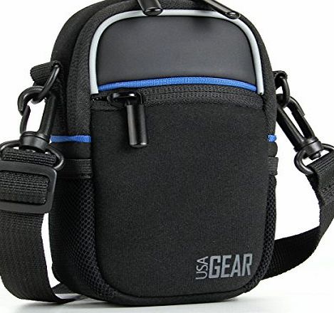 Accessory Power USA Gear Compact Camera Bag with Rain Cover and Shoulder Sling Strap - Works With Sony DSCW800/ Canon 111C012BA SX610/ Nikon Coolpix S5300/ PowerLead Pcam PDC001/ Panasonic Lumix... and Many Other Com