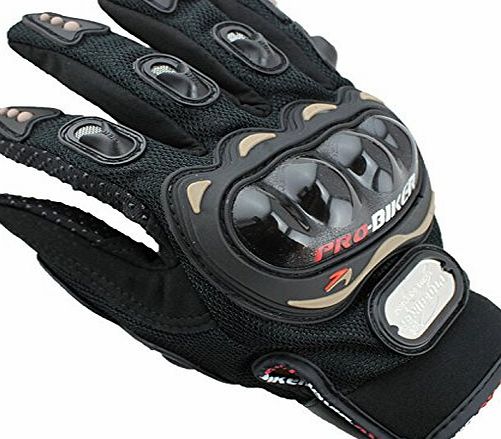 AccessoryStation Black Full Finger Gloves Sports Riding Mountain Authentic Bicycle/Motorcycle Motorbike Bike Riding Breathable Protective Gloves(Size: L)