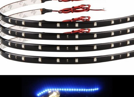 Accmart TM) Flexible LED Waterproof Car Grill Strip Light Lighting LEDs Decoration Lamp Bulb Red(Pack of 4)