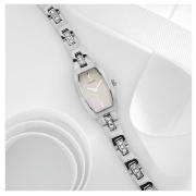 Accurist ladies mop dial silver stone set bracelet