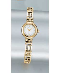 Accurist Ladies Quartz Gold Plated Greek Key Bracelet Watch