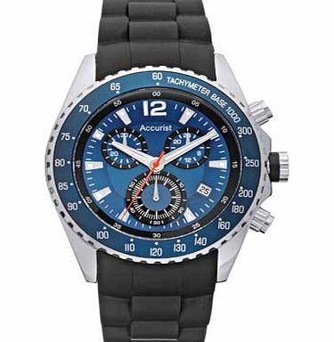 Mens Rubber Strap Chronograph Watch