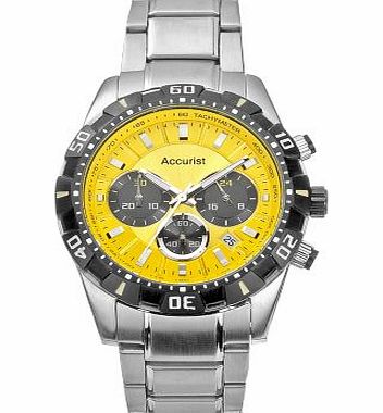Accurist Mens Yellow Dial Chronograph Watch