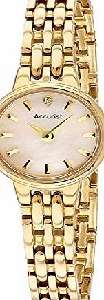 Accurist Womens Quartz Watch with Mother of Pearl Dial Analogue Display and Gold Bracelet LB1405P
