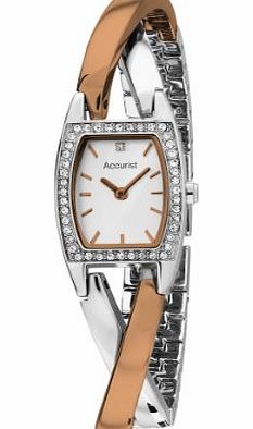 Accurist Womens Quartz Watch with Mother of Pearl Dial Analogue Display and Two Tone Stainless Steel Bracelet LB1761P
