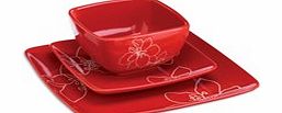 ACE 12-Piece Red Square Dinner Set