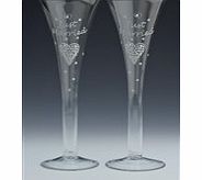 Clear Champagne Glasses - Just Married
