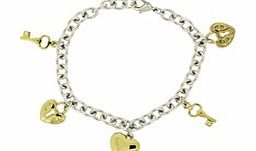 Hearts  Keys Charm Bracelet