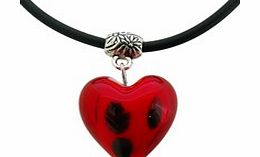 Murano Glass Strawberry Heart Pendant