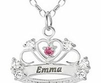 Personalised - Silver Crown With Diamond  CZ