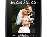 Personalised Mr and Mrs Black Glass Frame