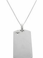 ACE Personalised Silver And Diamond Set Tag Pendant