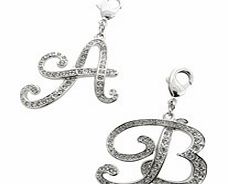 Rhodium Plated Charms Initial A - Z